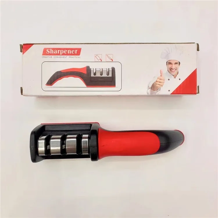 3 in 1 Manual Knife Sharpening Kitchen Accessories Professional 4 Stage Manual Kitchen Knives Rolling Sharpening Tool