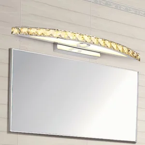 Hot Selling Customized Stainless Steel LED Crystal Mirror Wall Lamp for Bedroom and Bathroom