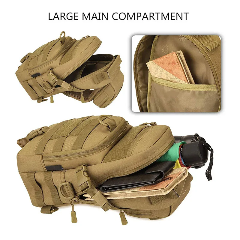 Camouflage Tactical Shoulder Bag Hiking Messenger Backpack Nylon Outdoor Hunting Trekking Chest Sling Bag