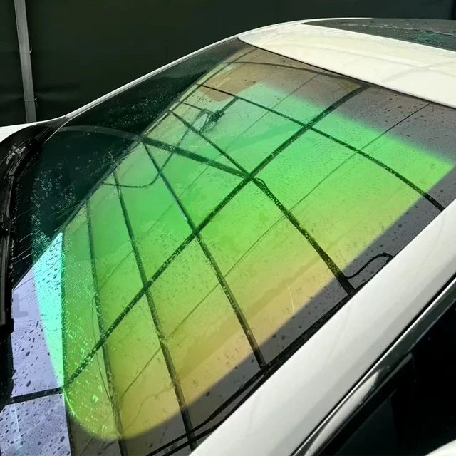 VLT88% Green to orange Chameleon Tint Film Tint Film Windshield Solar Colored Sunset Chameleon Film 1.52*30m