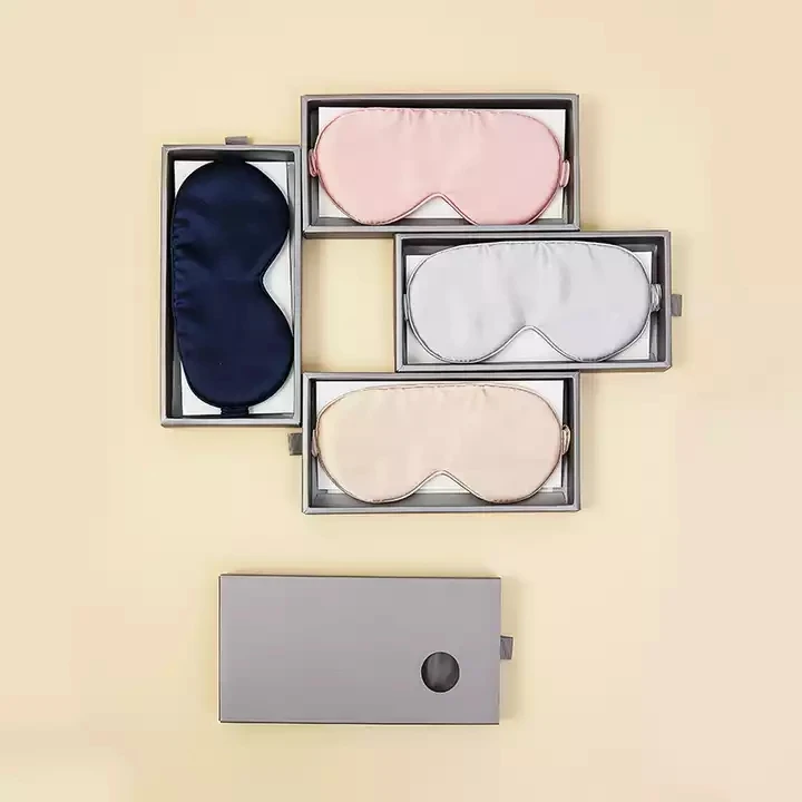 New Design Customized Luxury Colorful Travel Sleeping Silk Eye Mask