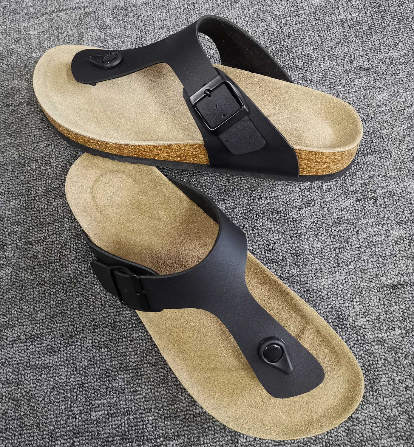2023 New Qzk Top Quality Wholesale Men Buckle Straps Cork Sole Sandals ...