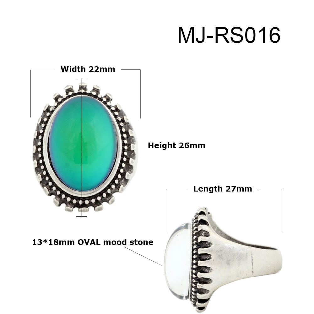 2021 New Design Various Color Changing Magic Big Mood Stone Alloy