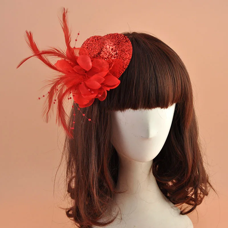 2023 новый модный головной убор для девочек шерстяная шляпа Коктейльная Цветочная мини-декоративная заколка волос Детская