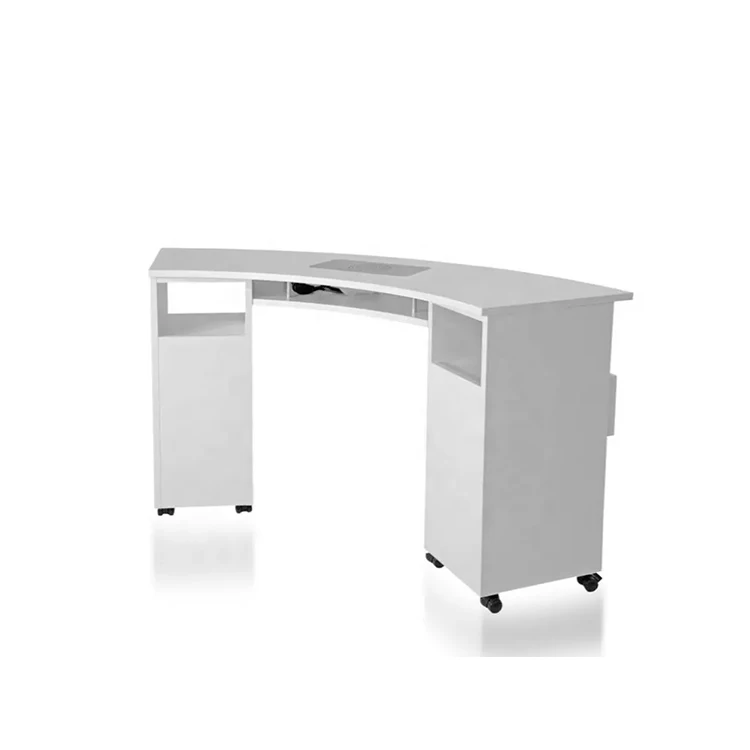 White Nail Desk Table Profesional for Nail Salon Manicure Modern Luxury Nail Tech Table and Chair Light Luxury