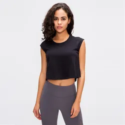 Solid Color Sports Blouse Loose Sleeveless Quick-drying Fitness Clothing Fashion Sports Yoga Vest Exercise Tops For Women