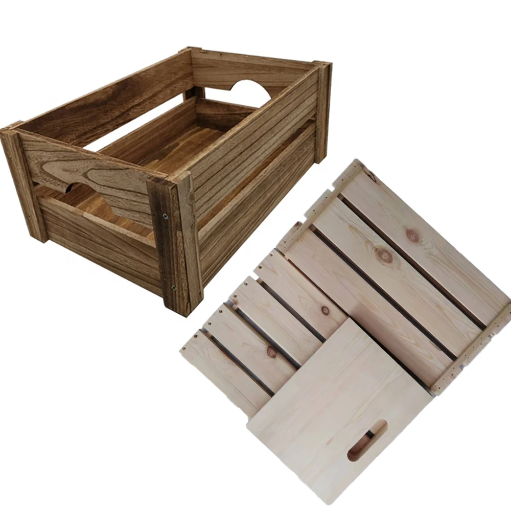 Складная деревянная Штабелируемая коробка для овощей и фруктов размера и стиля под заказ деревянный ящик