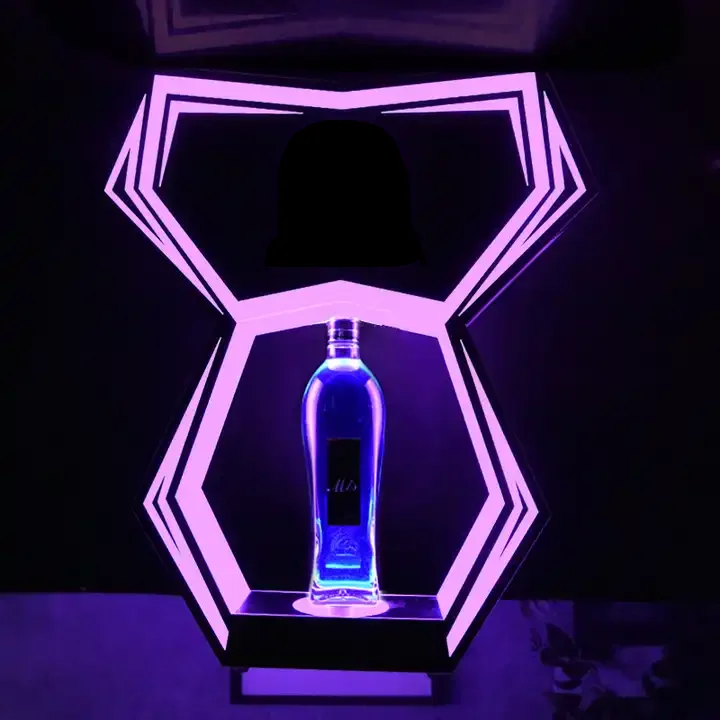 Custom Luminous Bottle Wine EL Label champagne Lighted  Led Bottle Presenter