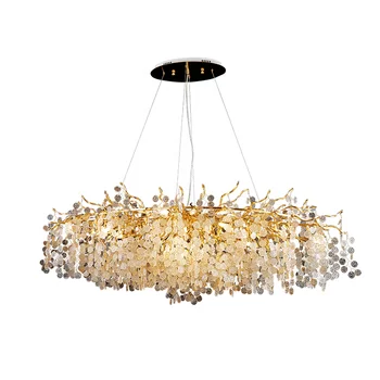 Custom Decorative Modern luxury Aluminum glass chandelier for villa hotel