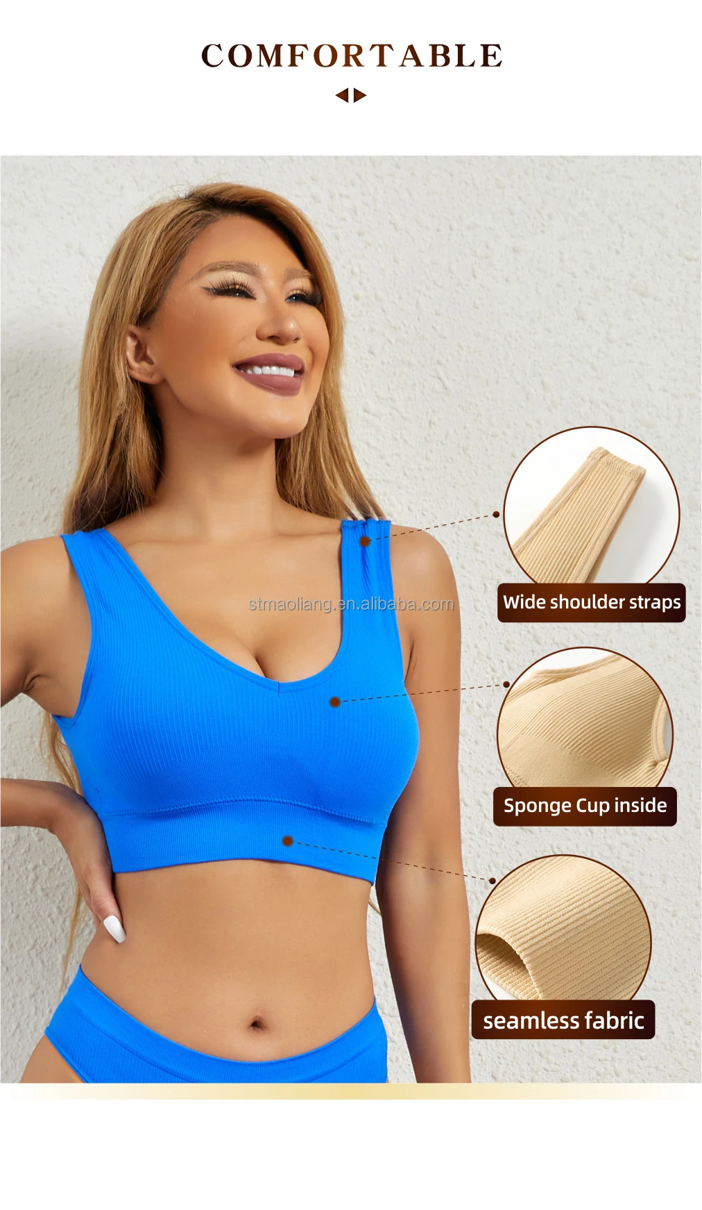 4177 Seamless Bra With Pads Plus Size Bralette Push Up Brassiere Ladies Underwear Yoga Vest 8993