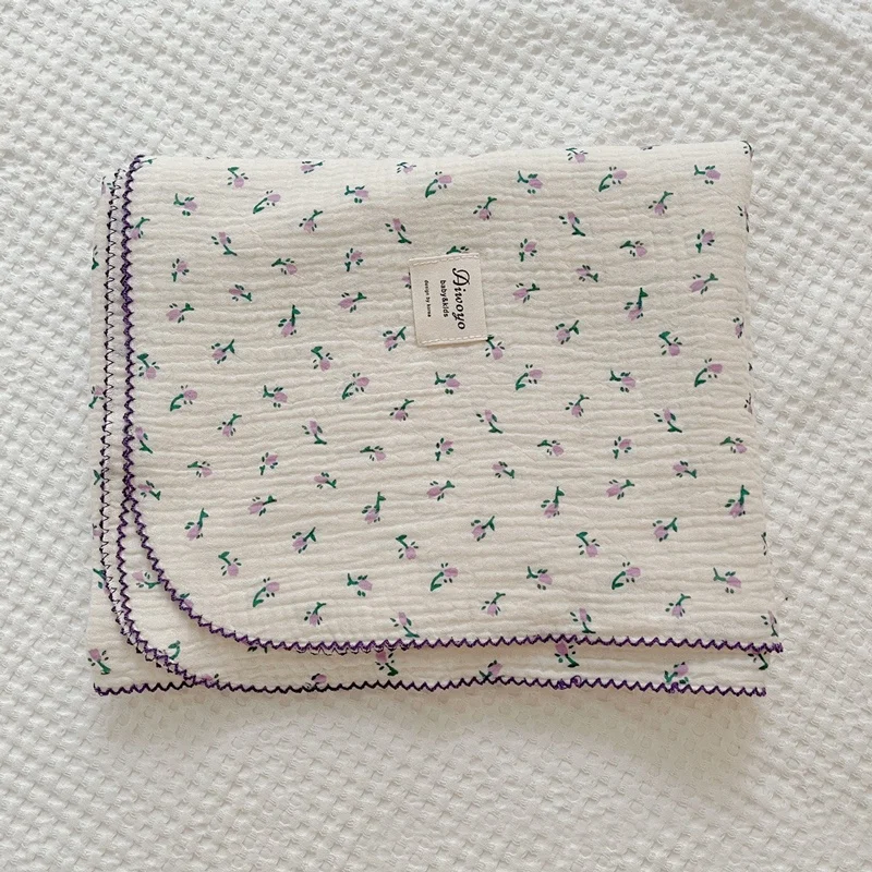 New Style 100 Cotton 2 Layer Super Soft Breathable Vintage Floral Baby