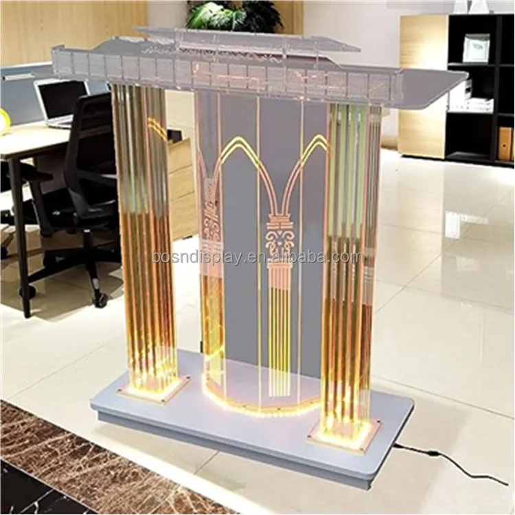 Luxury Acrylic Podium with LED Lights - Perfect for Church