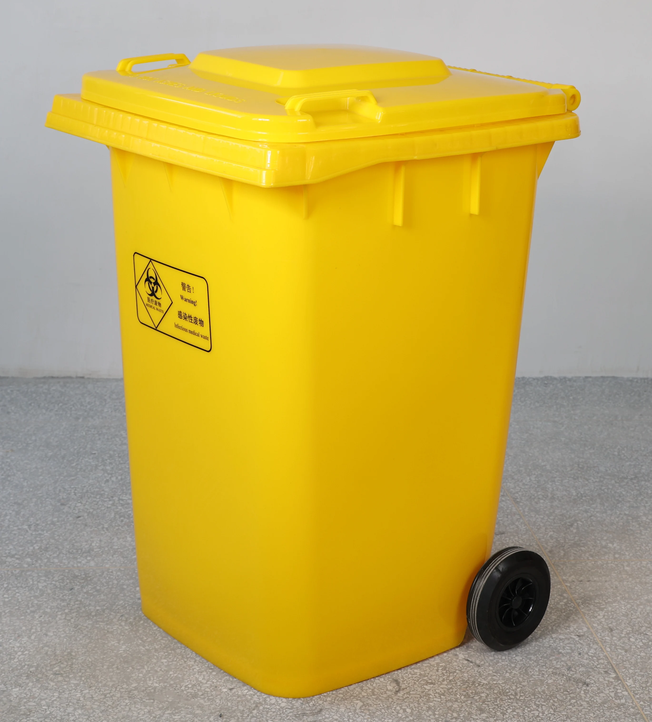 HDPE Public Plastic Garbage Bin Outdoor Street 360L Green EN 840 Rolling Dustbin 96 Gallon Trash Can with Cover