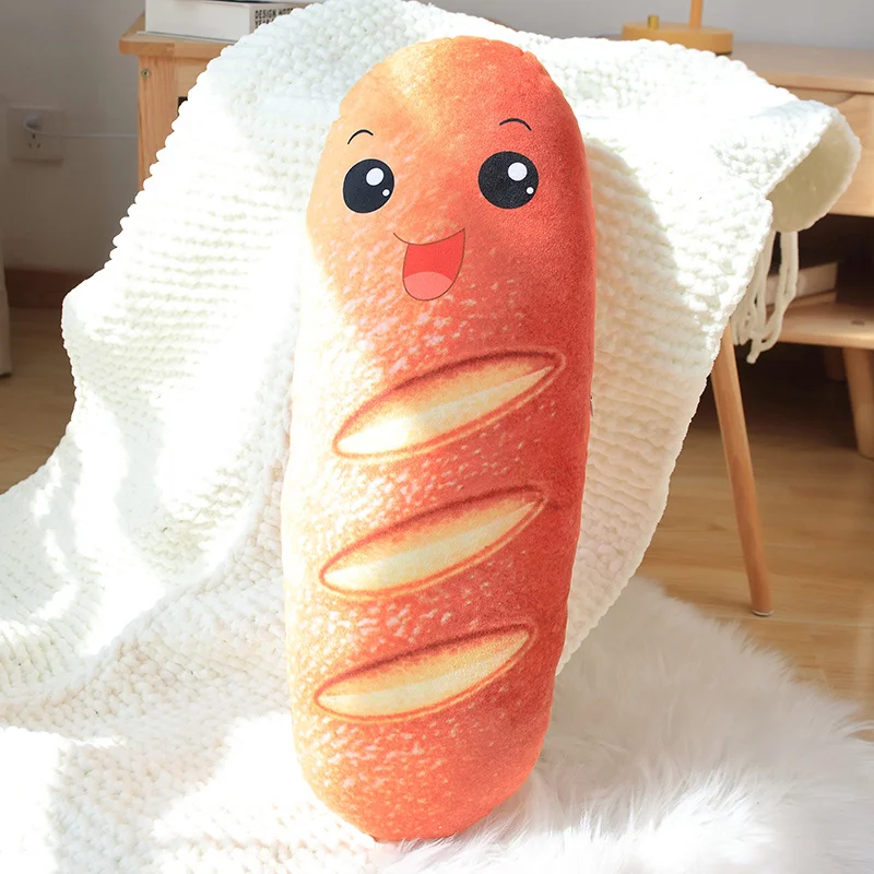 3D Simulation Toast Bread Shape Seat Cushion Soft Stuffed Pillow