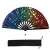 8Fluorescent polka dot + flannelette fan bag
