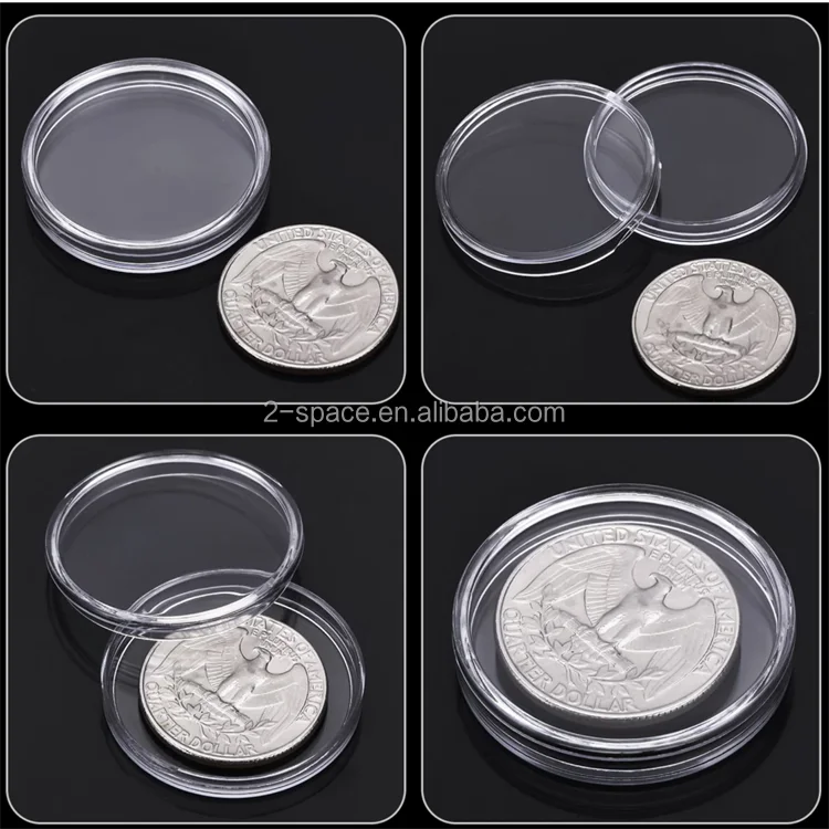 Пластиковые прозрачные круглые Чехлы для хранения монет 50