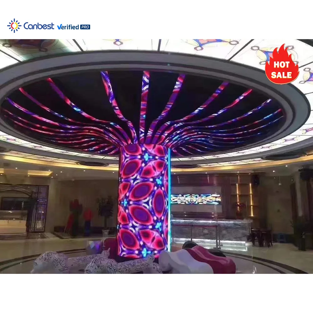 360 Degree Round Panel Small Billboard Screen Pantalla De Flexible Rollable Led Display