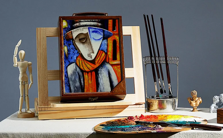 
Твердая Регулируемая Складная Настольная буковая деревянная настольная коробка для эскизов мольберт для художника с ящиком для хранения 