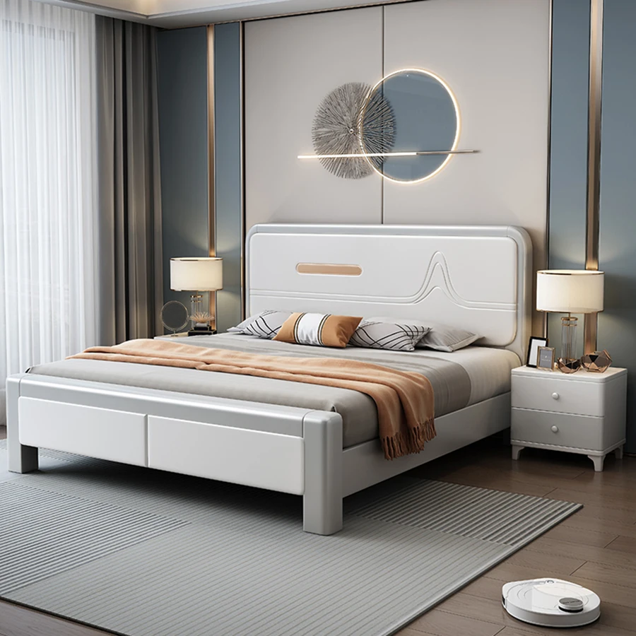 Double Storage Size Queen Pallet Twin Bed Frame Solid Wood King Bed With  Headboard, image size:900x900