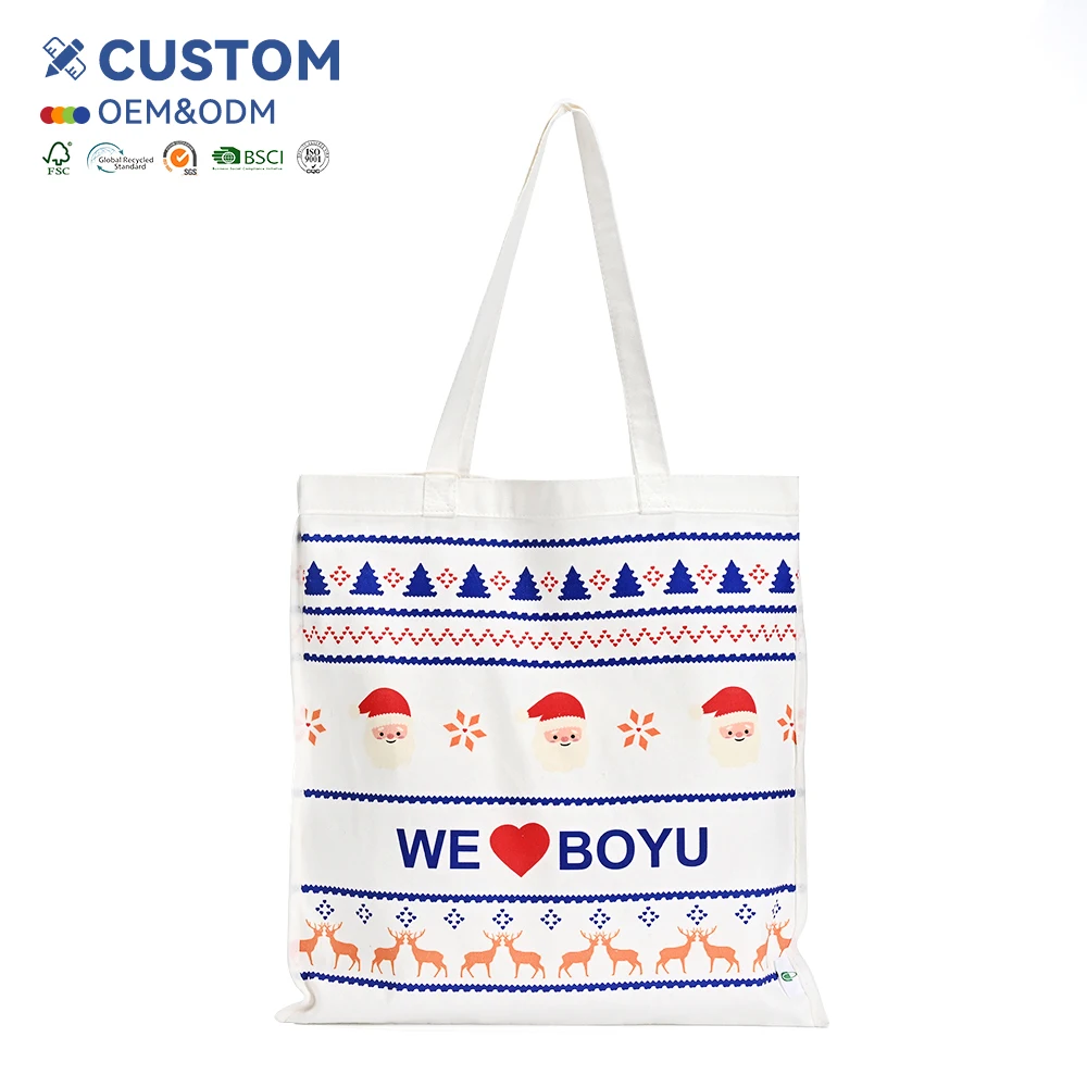 Medium Cotton Canvas Tote Bag Customized OEM Natural Colorful Eco-Friendly Letter Screen Pattern for Shopping Office Advertising