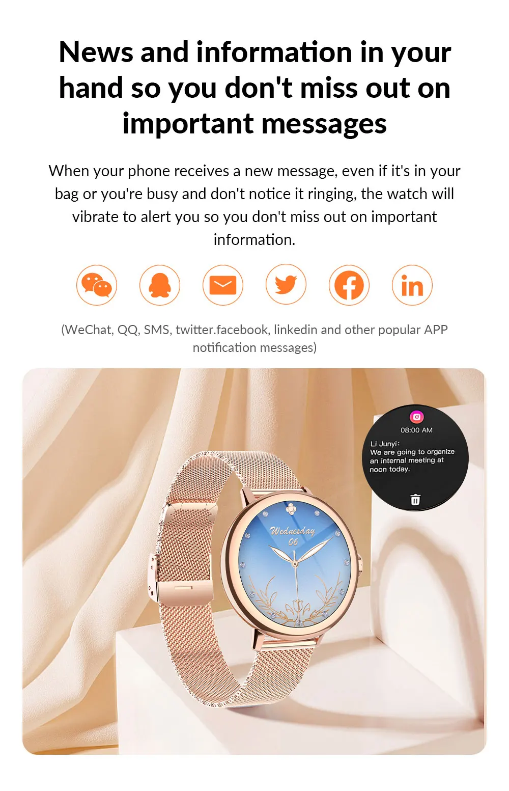 Xiaomi-Montre intelligente d'appel Bluetooth pour femme, montres à cadran  personnalisé, tracker d'activité sportive, bracelet intelligent, fréquence  cardiaque, dame - AliExpress