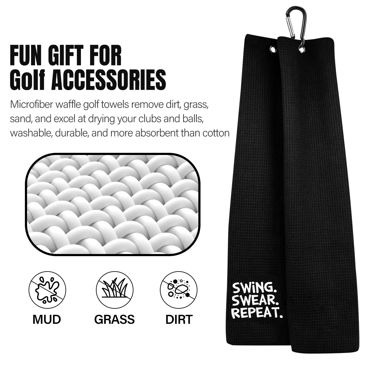 Logo Custom Personalized Golf Towels Embroidery Microfiber Waffle