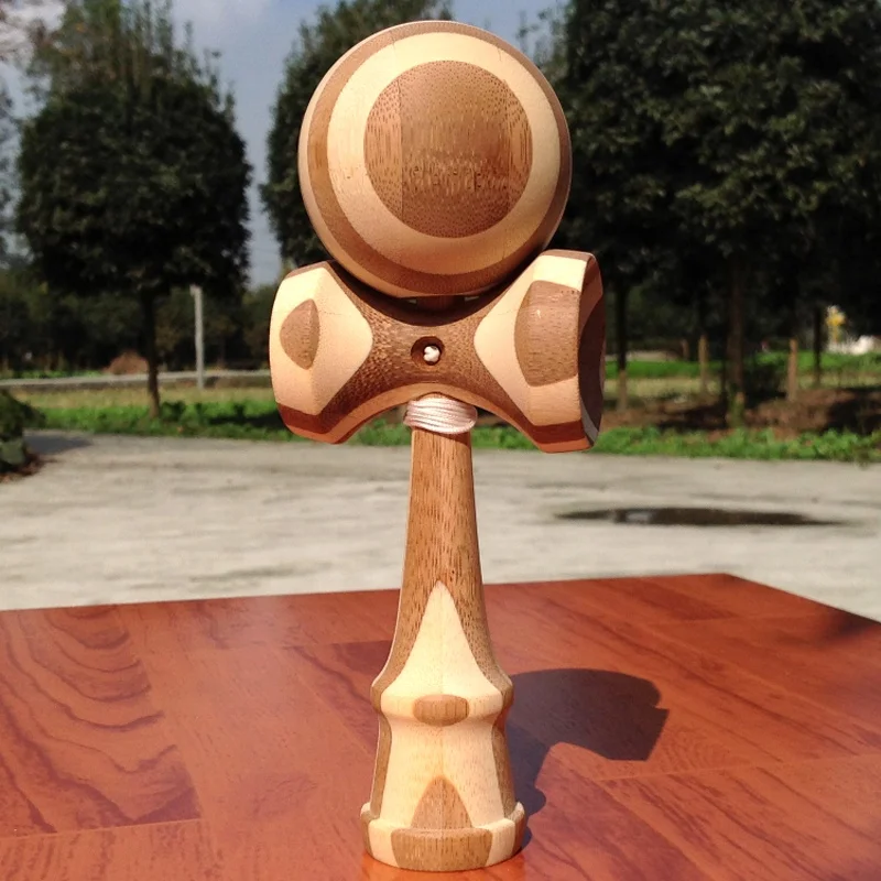 Пользовательский высококачественный 18,5 см Полосатый натуральный бамбук кендама для правшей