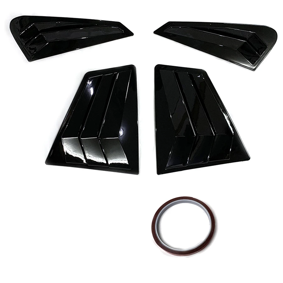 product glossy black side vent window louvers 4 pcs auto spares for hyundai ioniq 2018   2021 2019 2020 air vent scoop shades cover-5