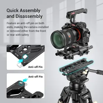 SmallRig 8'' Lightweight Dovetail Plate for ARRI with Maximum Load 20kg, Dovetail Plate with Safety Design - 3770 detail image