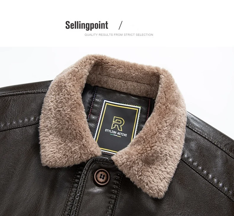Men's Fleece Lined Leather Jacket - Warm Winter Pu Leather Coat_voghion.com