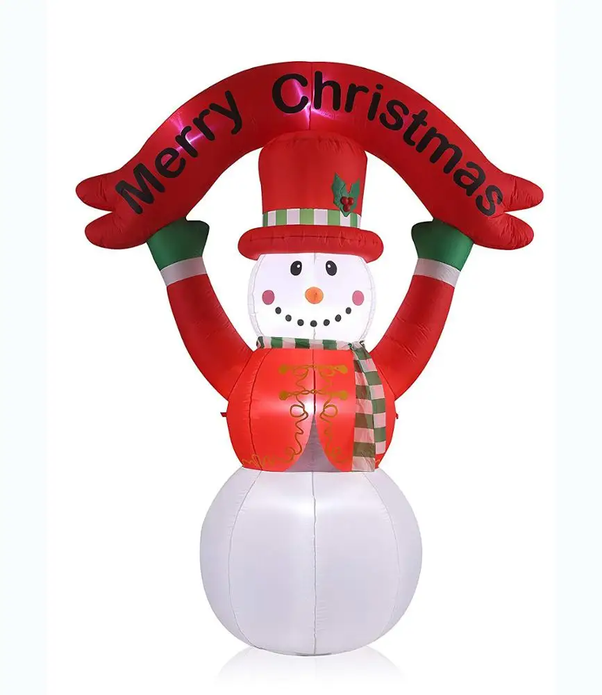 air blown inflatable christmas holiday snowman with merry