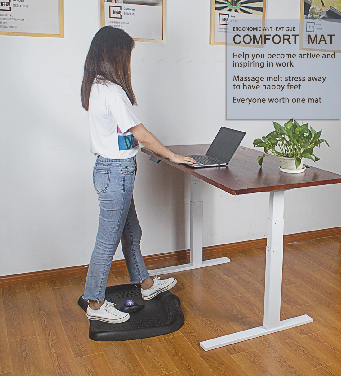 Wholesale Anti Fatigue Standing Desk Mat with Massage Ball, Office