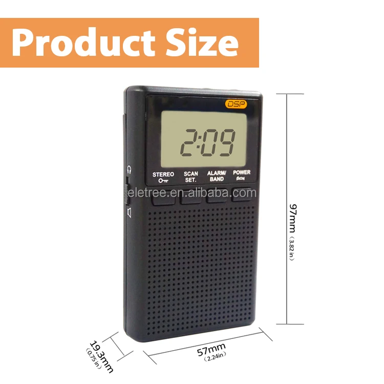 Jogging Sleep Timer and Alarm Clock Mini Walkman Radio Pocket Portable Lcd Dsp Display Auto Scan Am Fm Radio