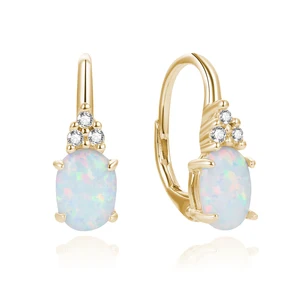 Handmade Opal Earrings 925 Silver Jewelry Beautiful Gold Plated Earring