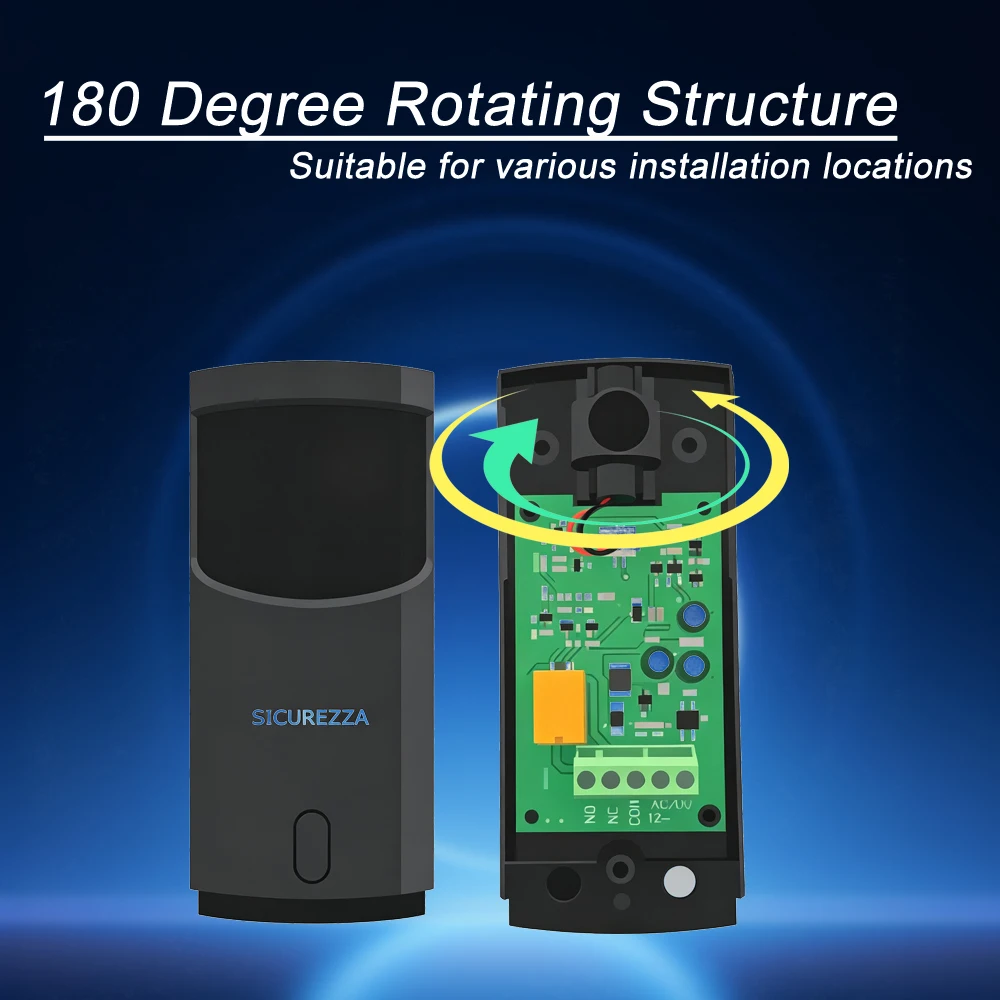180 Degree Rotation of Optical Lens Outdoor 15m Photocell Sensor 36v 24v Automatic Door Photocell