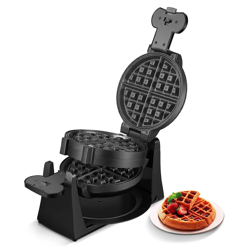 Belgian Waffle Maker Iron 180 Flip Double Waffle 8 Slices Rotating