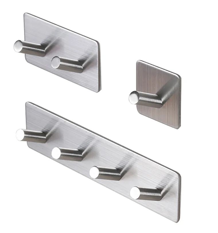 1PC Self Adhesive Bathroom Wall Door Stainless Steel Holder Hook Hanger Hooks 