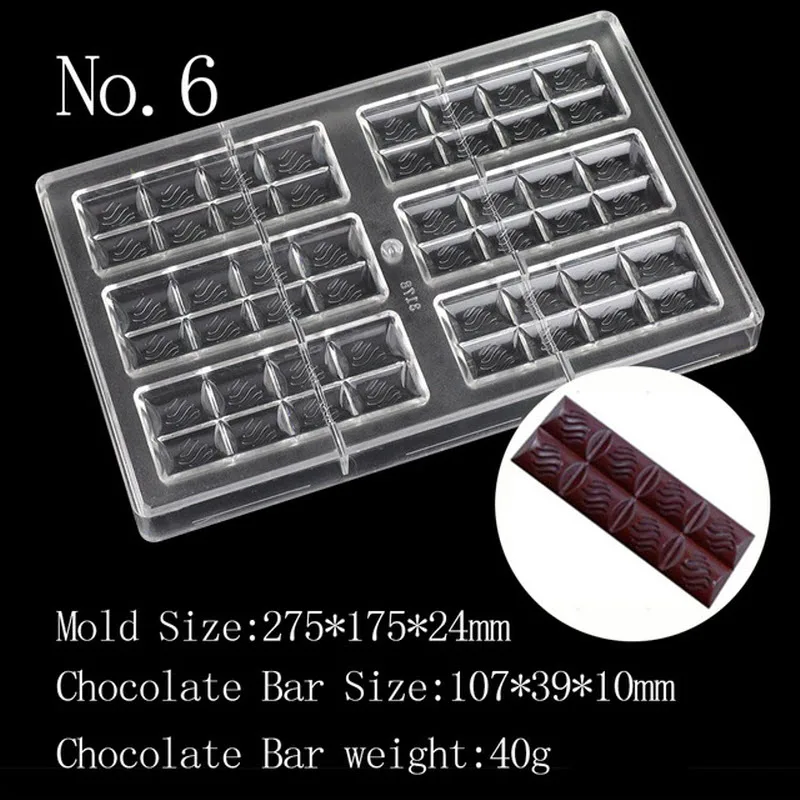 3D Chocolate Bar Molds Polycarbonate Tray Plastic Moldes Para Solid  Chocolate Moulds Form Bakery Baking Mold Pastry Tools - Buy 3D Chocolate  Bar Molds Polycarbonate Tray Plastic Moldes Para Solid Chocolate Moulds