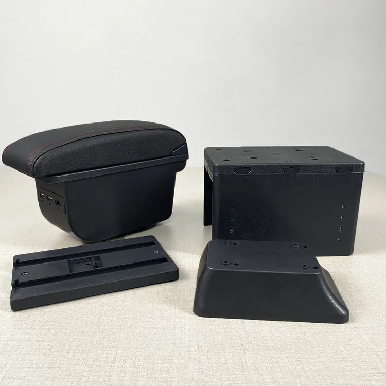 product universal car arm rest center console split type storage box central universal armrest with usb charger-6
