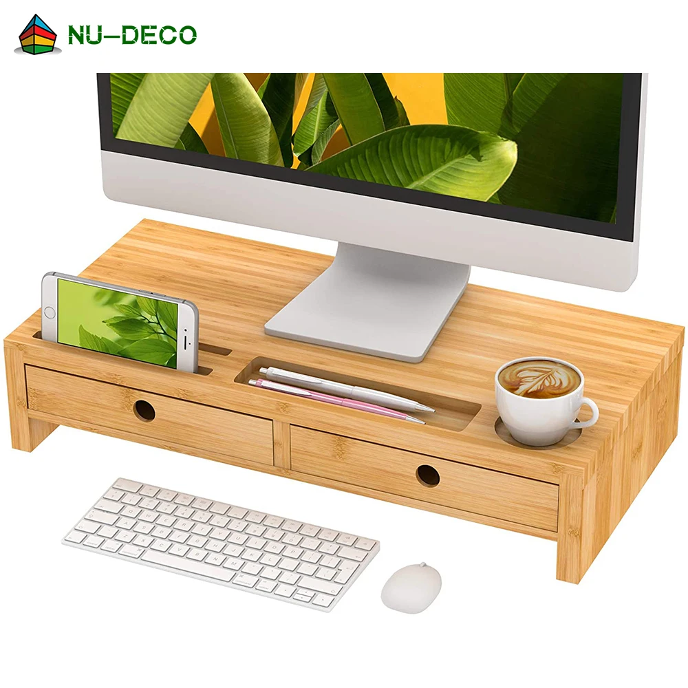 bamboo desk shelf