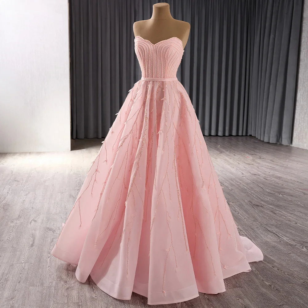Shop Our Candy Pink Beading Sequins Ruffle Prom Dresses