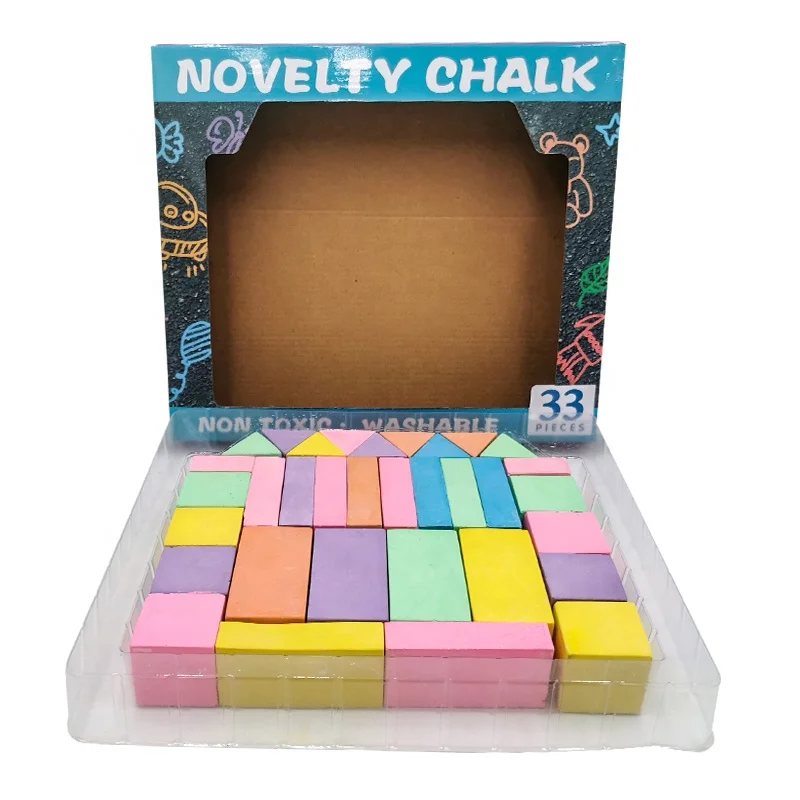 33 шт. 8 видов цветов нетоксичный мел развивающий набор мелов подарок для детей