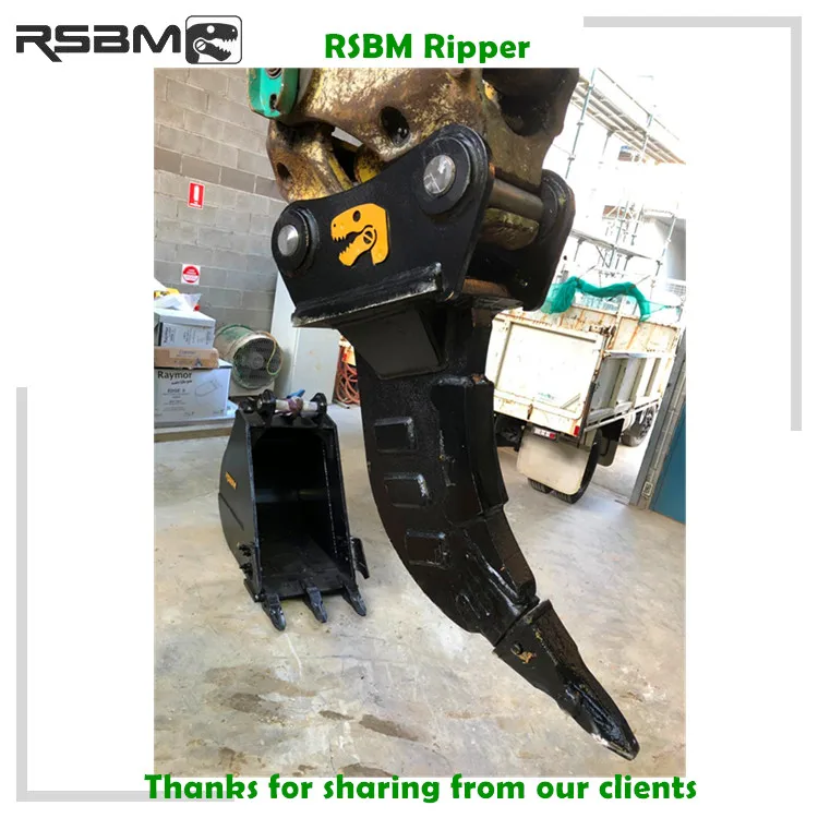 Excavator Yellow Three Shanks Multi Ripper Bucket With Iso Certificated