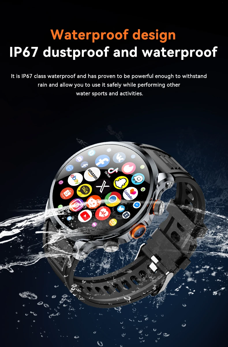 H18 Smart Watch 4G Sim Card HD Camera GPS Sport Tiktok Youtube 1100mAh Battery Relojes Android Smart Watch for Men