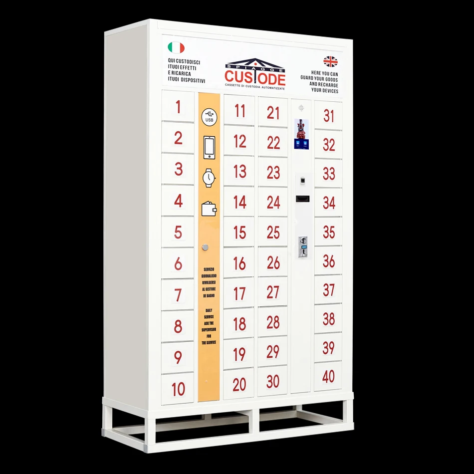 Шкафчики для зарядки сотового телефона с 40 отделениями и блокировкой отпечатков пальцев или картами для общего пользования