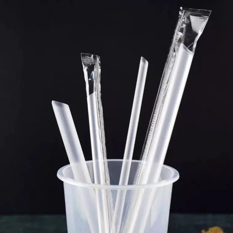 PP Plastic drinking straw individual package straws for boba tea supplier