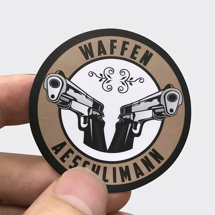 Пользовательский логотип, наклейка, этикетка, печать, водонепроницаемый рулон, синтетическая бумага, клей, Круглый Логотип, наклейка