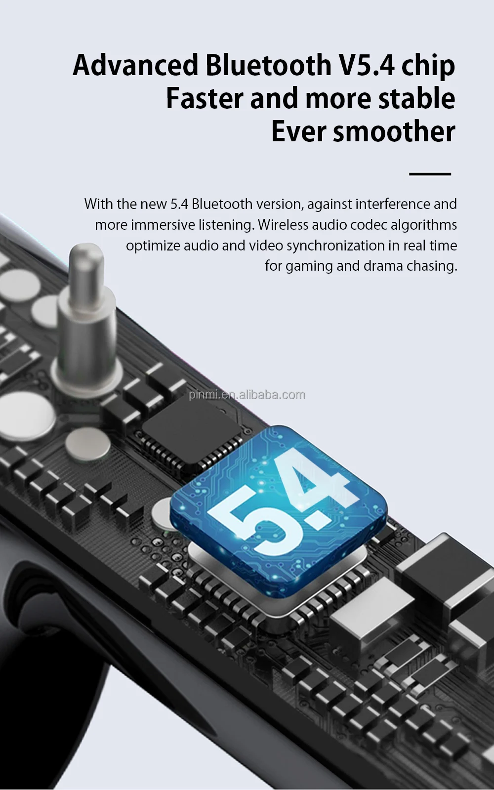 Factory Private JL Chipset ANC+ENC Wireless for 5.4 In-Ear Gaming Earbuds with IPX4 Waterproof and 36h Battery Life