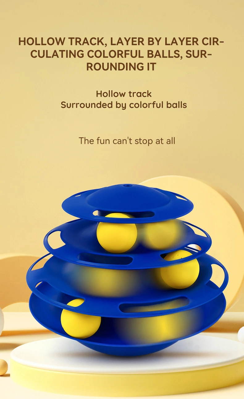 New Cat Toy Interactive Three-layer Cat Turntable Track  Self Hi Toy Cat-teasing Stick  Wholesale manufacture