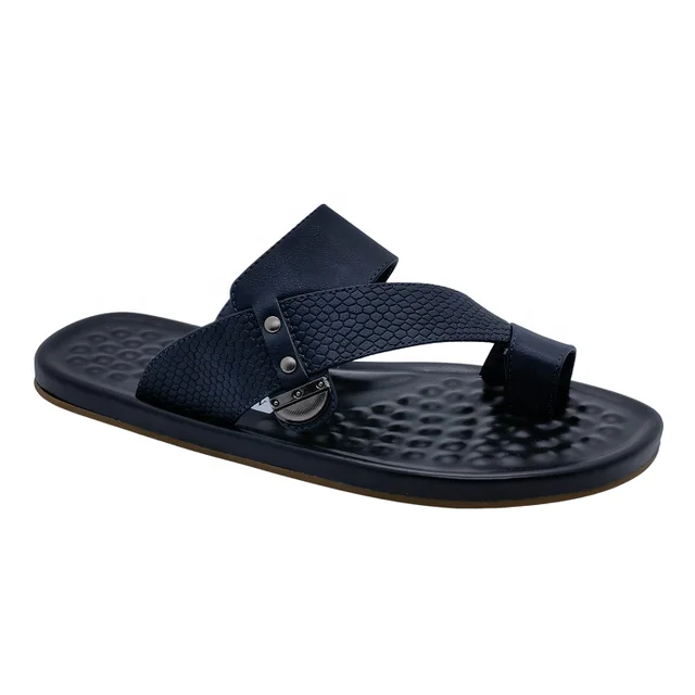 Wholesale Man Casual Flip Flop PU leather Flat Slippers Arabic Sandal For Men